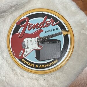 Fender Guitars & Amplifiers Aluminum Metal Sign - Guitar - Stratocaster - Tin